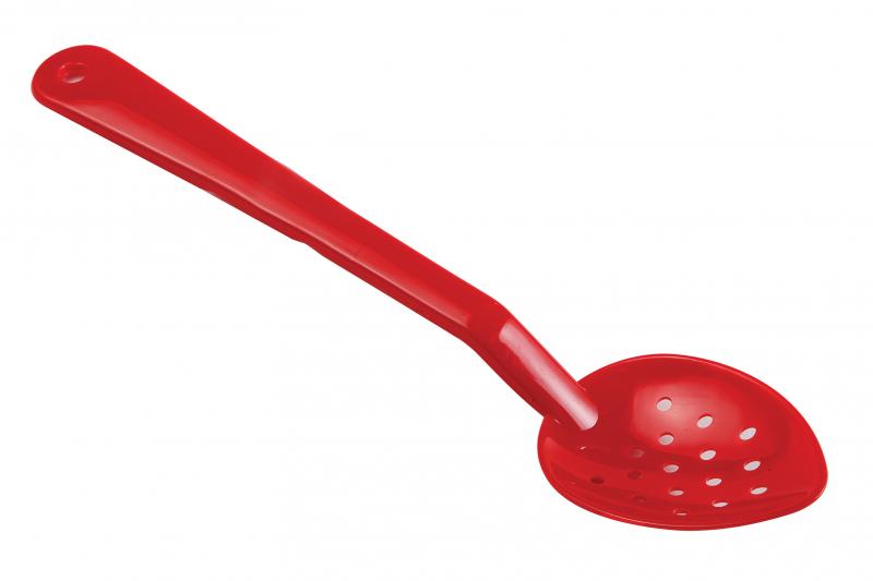 13-inch Red Polycarbonate Perforated Serving Spoon